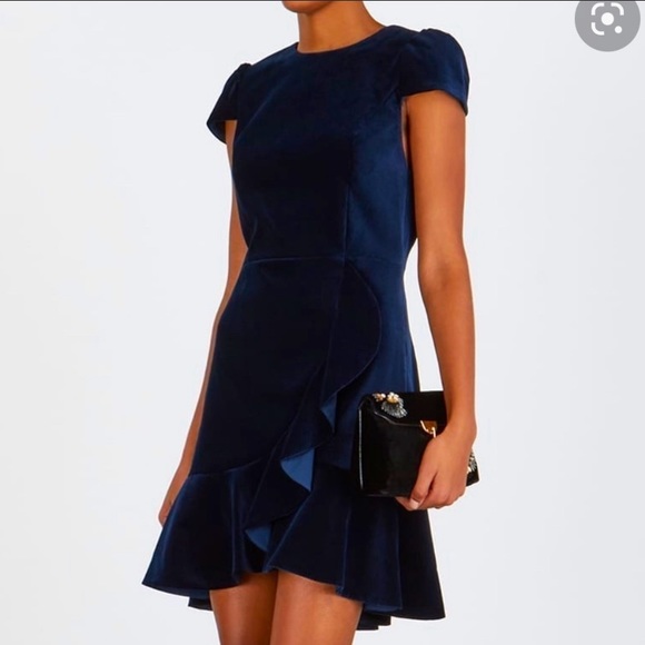 Alice + Olivia Navy Velvet Dress